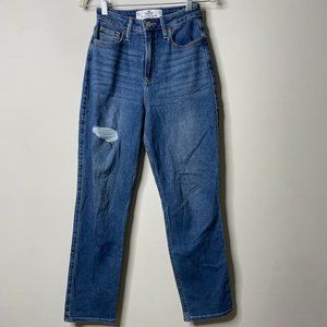 Hollister Curvy Ultra High-Rise Vintage Straight Distressed Jeans 0R